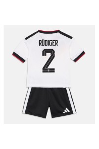 Saksa Antonio Rudiger #2 Jalkapallovaatteet Lasten Kotipeliasu MM-kisat 2026 Lyhythihainen (+ Lyhyet housut)